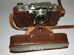 1938-39 Leica DRP Ernst Leitz 111b Wetzlar 35mm CAMERA ELMAR f5 LENS & CASE