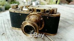 Brass Patina Leica II 35mm Film Camera With Leitz Elmar 13.5 F=50 mm Lens