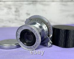 CLA'D MINT Leica Leitz Elmar 5cm 50mm F/3.5 L39 Red Scale Lens From JAPAN