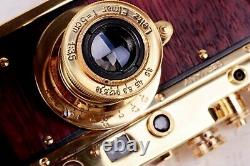 Camera Leica D. R. P. Vintage rangefinder Film Lens Leitz Elmar 50mm Gold