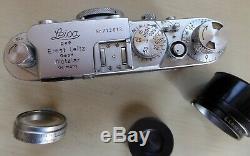 Cased Leica IIIF Film Camera, No. 713613 (1954) with Leitz Elmar 5cm f3.5 Lens++