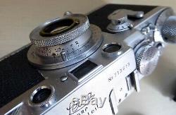 Cased Leica IIIF Film Camera, No. 713613 (1954) with Leitz Elmar 5cm f3.5 Lens++