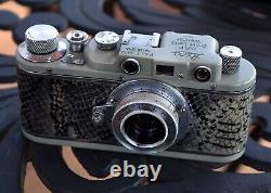 Copy of a Leica II. Teal Finish. Covered In Lizard Skin & Leitz Elmar. Zorki/Fed