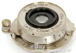 Early RARE! NICKEL Elmar f=3.5cm 13.5 LEICA LTM/L39 Lens by LEITZ Wetzlar 1934