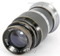 Elmar f=9cm 14 Black Paint Lens 90mm F4 by LEITZ Wetzlar for LEICA IIIb 3G Ig
