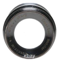 Elmar f=9cm 14 black Leitz Wetzlar black silver M39 screw mount lens