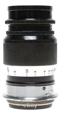 Elmar f=9cm 14 black Leitz Wetzlar black silver M39 screw mount lens