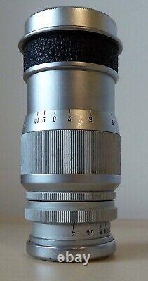 Ernst Leitz GmbH Wetzlar Elmar 9cm f4 Lens, Leica metal caps (M39 Mount)