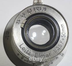 Exc Leica Vintage L39 LTM Lens Leitz Nickel Elmar 50mm f3.5 Screw Mount from JPN