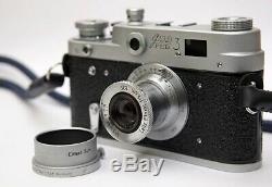 Fed 3a Type1c/w Leica Elmar 50mm f3.5 lens + Leica Leitz VIOOH Viewfinder Ex+++