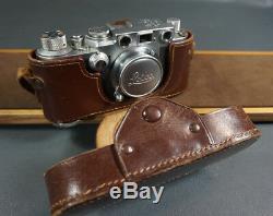 German WW2 Leica III Camera DRP Ernst Leitz Wetzlar Elmar 50mm 13,5 Lens & Case