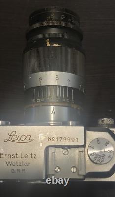 LEICA DRP Ernst Leitz Wetzlar #178991 w Leitz Wetzlar Elmar f=9cm/90mm 14 lens