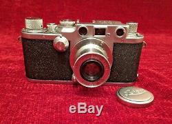 LEICA IIIc / IIIf Rangefinder Film Camera With Leitz Elmar 5cm (50mm) f/3.5 Lens
