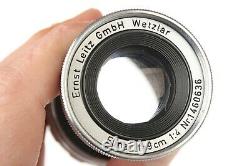 LEICA Leitz 90mm Collapsible ELMAR M Lens withCaps Chrome Wetzlar f4 Germany