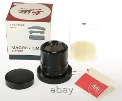 LEICA Leitz R Macro Elmar 100mm 14 lens Boxed withFilter, Cap, Bubble, etc Minty