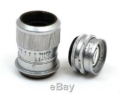 LEITZ Leica Elmar 90mm/F4 Silver Chrome Lens, Leica Elma M39 LTM Lens/Leica 90mm