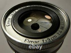 LEITZ Leica M Elmar 9 cm 14 Collapsible # 1236548. From 1955