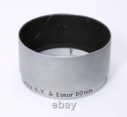 LEITZ NEW YORK LENS HOOD FISON CHROME for ELMAR 50mm lens clamp on