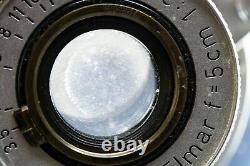 Leica 5cm 50mm 3.5 m39 ltm mount elmar 1198535 serial 1954 red scale f22