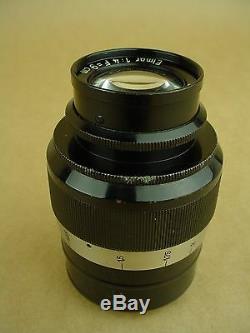 Leica 90mm f/4 Fat Elmar 9cm Leitz black Lens withRed case-No Serial Number- RARE