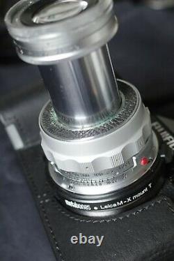Leica 9Cm F4 Elmar collapsible M mount + METABONES FUJI X MOUNT CONVERTER. Mint