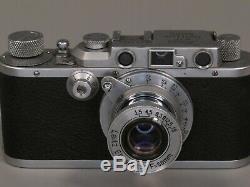 Leica D. R. P. Ernst Leitz Wetzlar Rangefinder with Leitz Elmar 50mm f 3.5 Lens