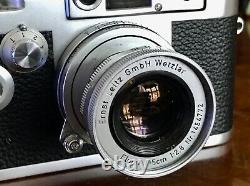 Leica Elmar 50mm f 2.8 Collapsible Screw Mount Lens 1956 Leitz Wetzlar Fits IIIg