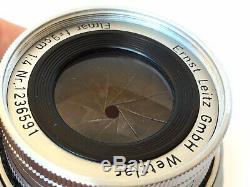 Leica Elmar 9CM f/4 Collapsible M Mount Lens. Ernst Leitz 90mm Portrait Lens 50s