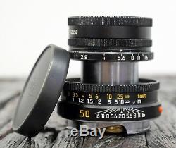 Leica Elmar M 50mm 2.8 schwarz + Hood + Manual