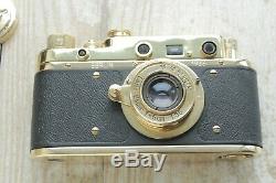 Leica II D D. R. P. Camera lens Leitz Elmar Exclusive (Fed Zorki copy) stock