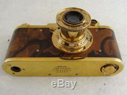 Leica II(D) Luftwaffe WWII Vintage Russian Gold Camera + Lens Leitz Elmar EXC