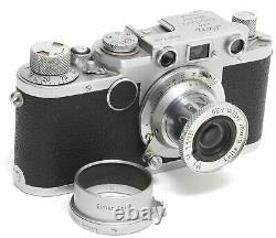 Leica IIF camera with Leitz Elmar 3,5/5cm lens and hood Screw Mount