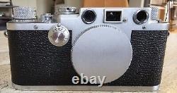 Leica IIIf Rangefinder Camera, 1951, Lens 5cm 50mm f3.5 Leitz Elmar Collapsible