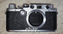 Leica IIIf Rangefinder Camera, 1951, Lens 5cm 50mm f3.5 Leitz Elmar Collapsible