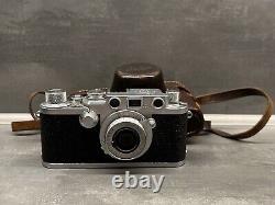 Leica IIIf viewfinder camera, SNr 649083, Red Scale, Leitz, Elmar 5cm f3.5 lens