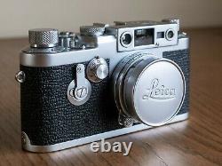 Leica IIIg Rangefinder Film Camera, Leitz 50mm Elmar Lens, Leather Half Case