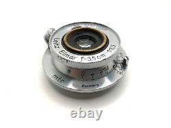 Leica Leitz 3.5cm (35mm) f3.5 Late Coated Elmar L39 Screw Thread Lens Chrome
