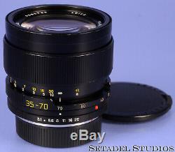 Leica Leitz 35-70mm Vario-elmar-r 11244 F3.5 Black E60 3cam R Lens +caps Clean