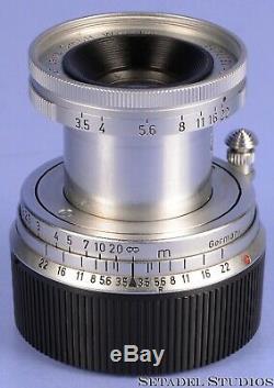 Leica Leitz 50mm Elmar F3.5 11110 Chrome Collapsible M Lens +caps Rare Clean