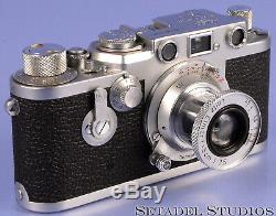 Leica Leitz 50mm Elmar F3.5 Red Scale Chrome Collapsible Lens Rare No Serial #