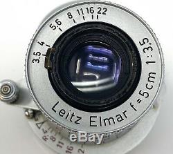 Leica Leitz 5cm 50mm f3.5 RS Red Scale Elmar SM LTM 1953 lens with cap SN1064939