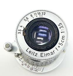 Leica Leitz 5cm 50mm f3.5 RS Red Scale Elmar SM LTM 1953 lens with cap SN1064939