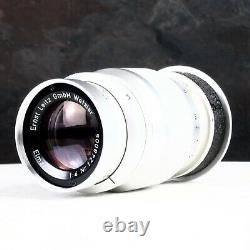 ^ Leica Leitz 90mm Elmar f4 Telephoto Prime Lens with Bubble Case #8005 MINT