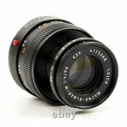 Leica Leitz 90mm F4 Macro-elmar-m Black Set + Box 11629 #3358