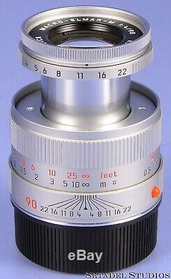 Leica Leitz 90mm Macro-elmar-m F4 Chrome M Lens 11634 +macro-adaptor-m Clean