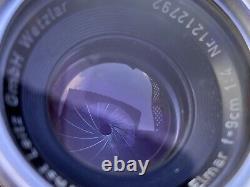Leica Leitz 90mm f/4.0 Elmar M Mount Lens with UVa & Case