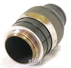 Leica Leitz 9cm 90mm f/4 fat Elmar LTM screw lens, black and nickel EXC #37485