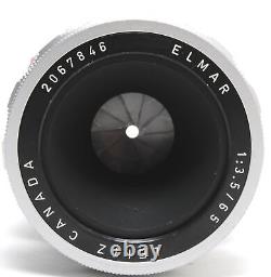 Leica Leitz Canada Elmar 3.5/65mm chrome lens with OTZFO 16464K