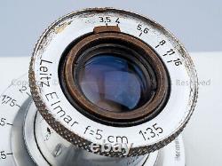 Leica Leitz ELMAR 5cm 50mm f3.5 L39 LTM Year 1947 + Caps