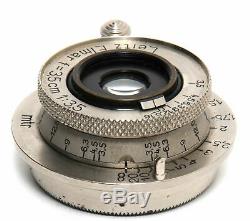 Leica Leitz Elmar 3,5/3,5cm Nickel lens w. Caps Screw Mount
